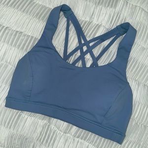 Lululemon Free to be Serene Sports Bra, Cascade Blue, Size 6, good condition